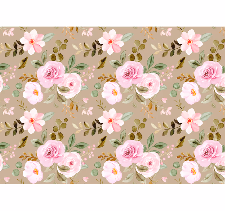 Store enrouleur salon roses beige vintage texture - TenStickers