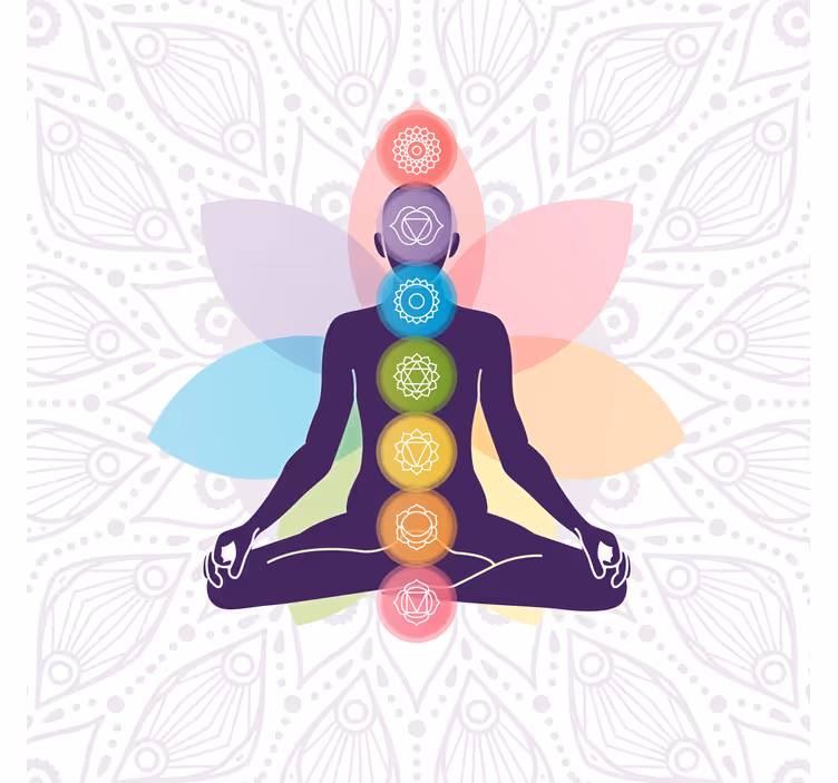 Store enrouleur salon symboles des sept chakras - TenStickers