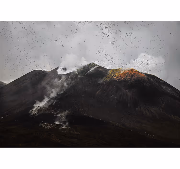 Store enrouleur salon paysage brumeux de l'etna - TenStickers
