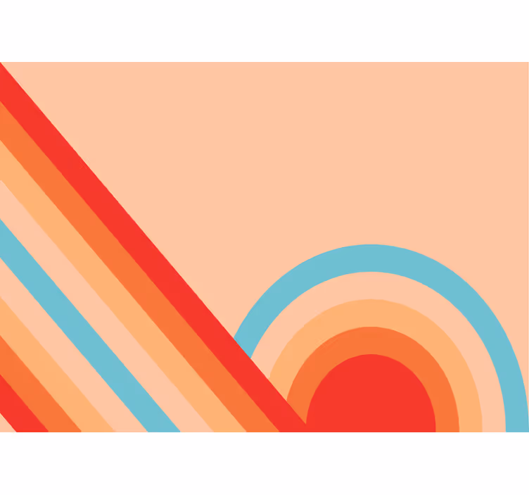 Store enrouleur salon semicercles pop 70's - TenStickers