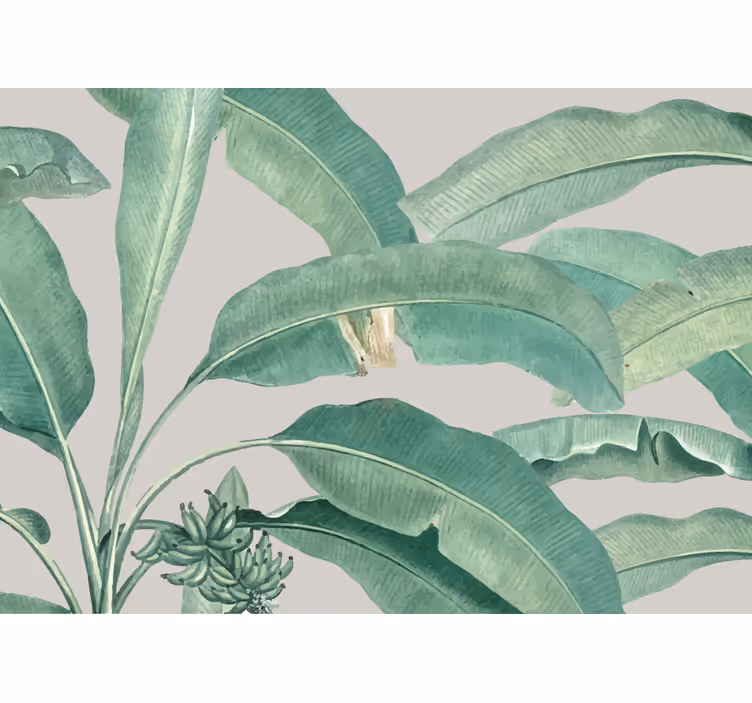 Store enrouleur salon arbres tropicaux nordiques - TenStickers
