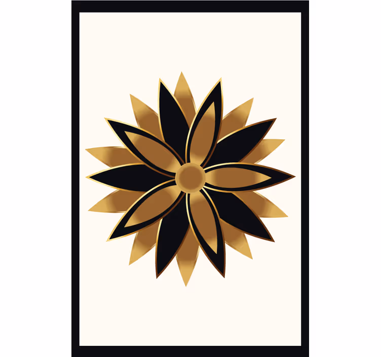 Store enrouleur salon fleurs dorées - TenStickers