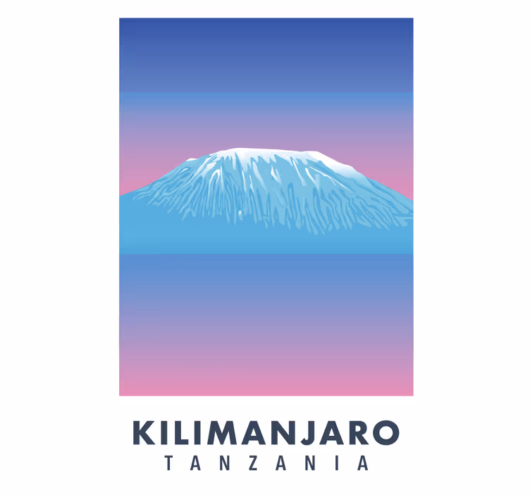 Store enrouleur salon toile rétro kilimanjaro - TenStickers