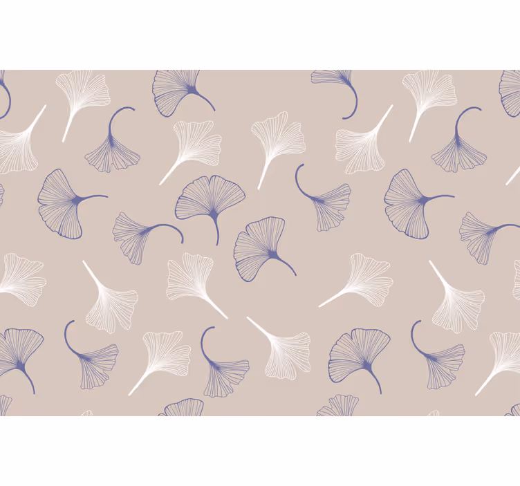 Store enrouleur salon feuilles de ginkgo crème - TenStickers