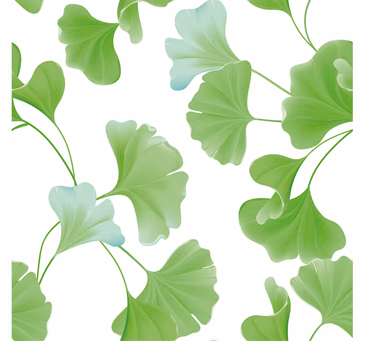 Store enrouleur salon feuilles de ginkgo vertes - TenStickers