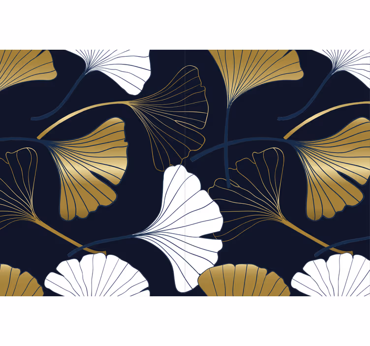 Store enrouleur salon feuilles de ginkgo en relief - TenStickers