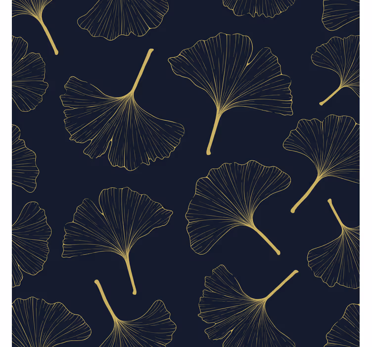 Store enrouleur salon feuilles de ginkgo dorées 3d - TenStickers