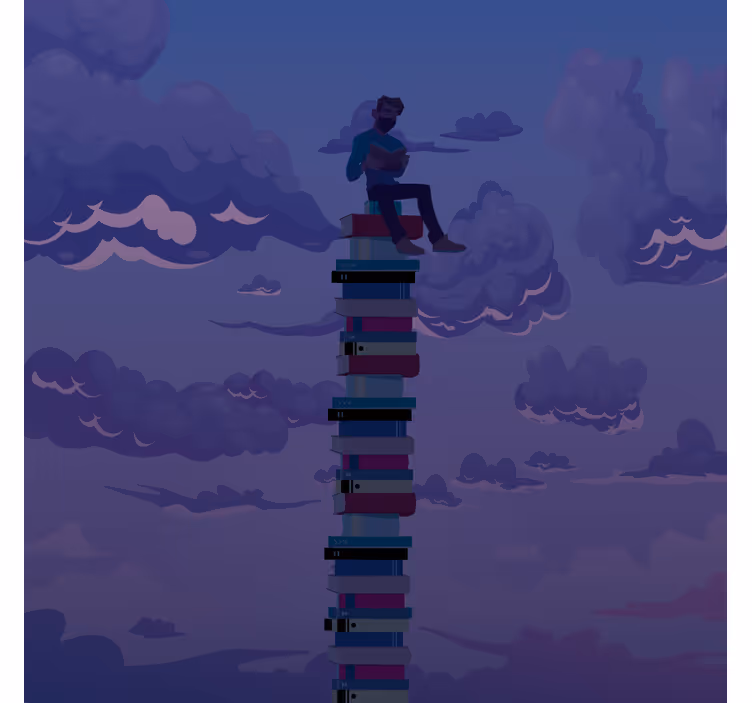 Store enrouleur salon illustration tour de livres - TenStickers