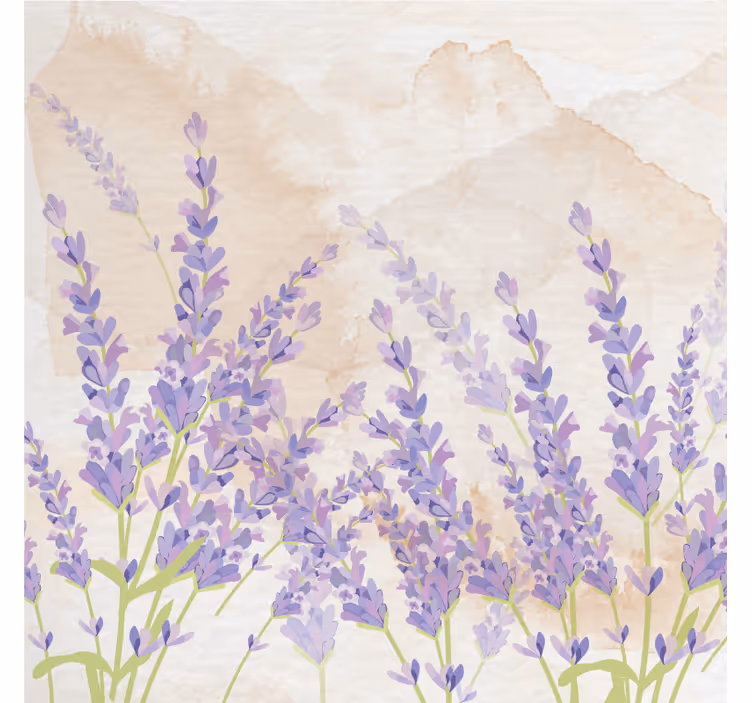 Store enrouleur salon peinture aquarelle lavande - TenStickers