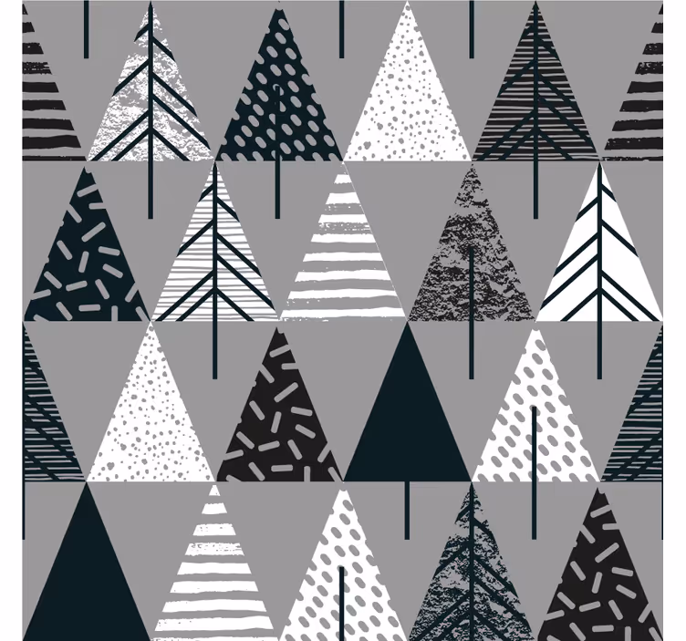 Store enrouleur salon arbres minimalistes style nordique - TenStickers