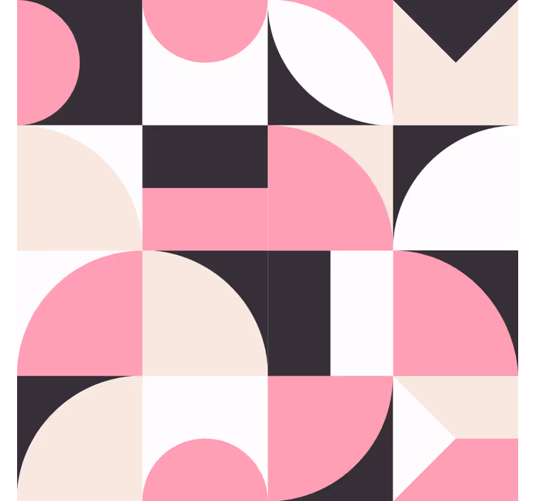 Store enrouleur salon motif géométrique rose nordique - TenStickers