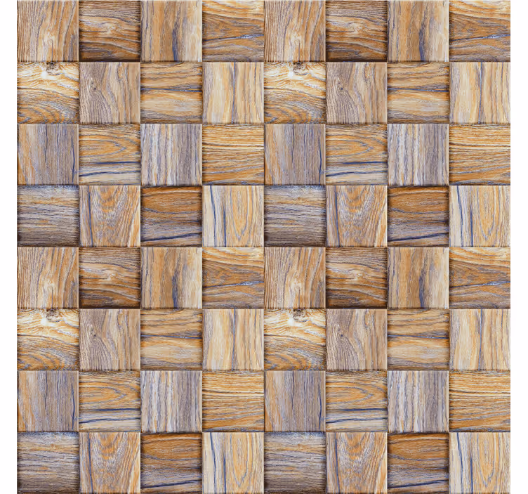 Store enrouleur salon imitation mosaïque bois 80's - TenStickers