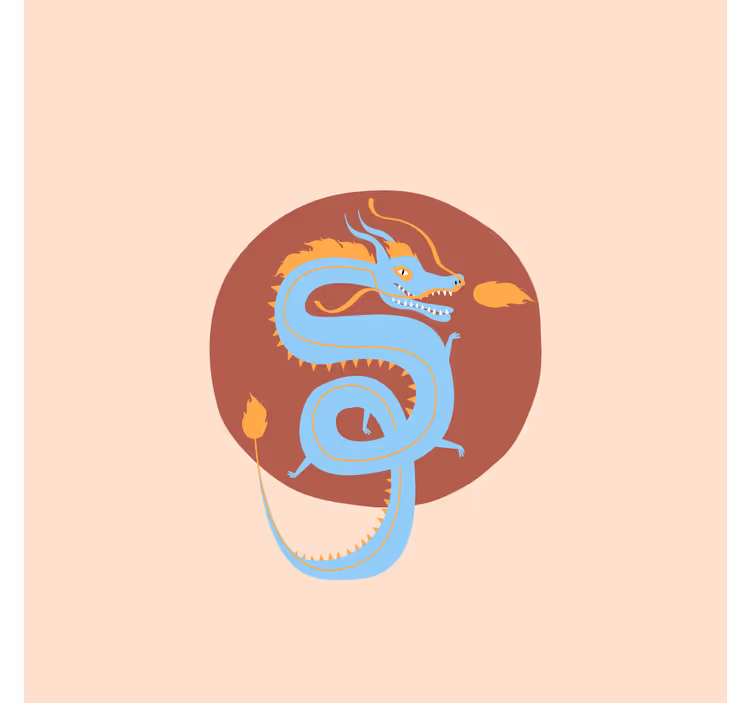 Store enrouleur salon dragon bleu clair - TenStickers