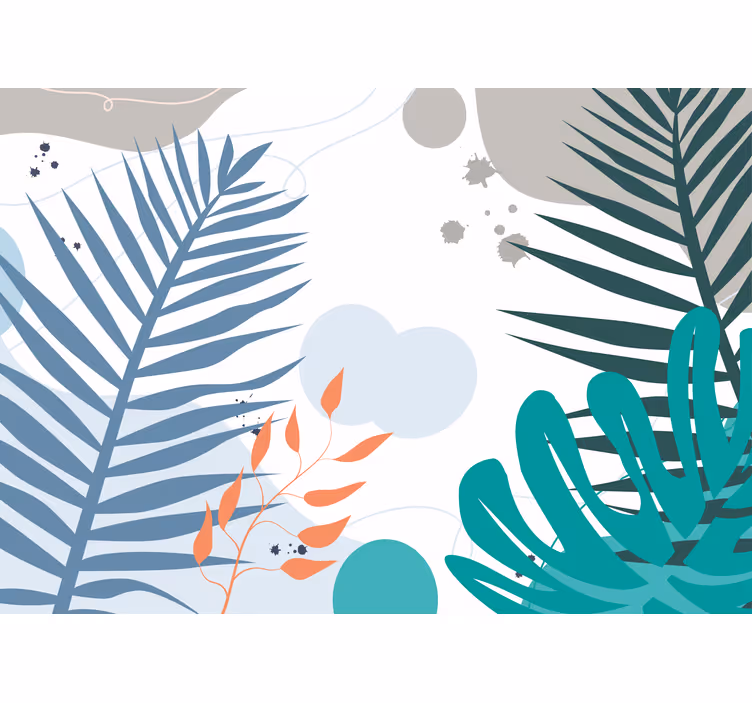 Store enrouleur salon feuilles tropicales colorées - TenStickers