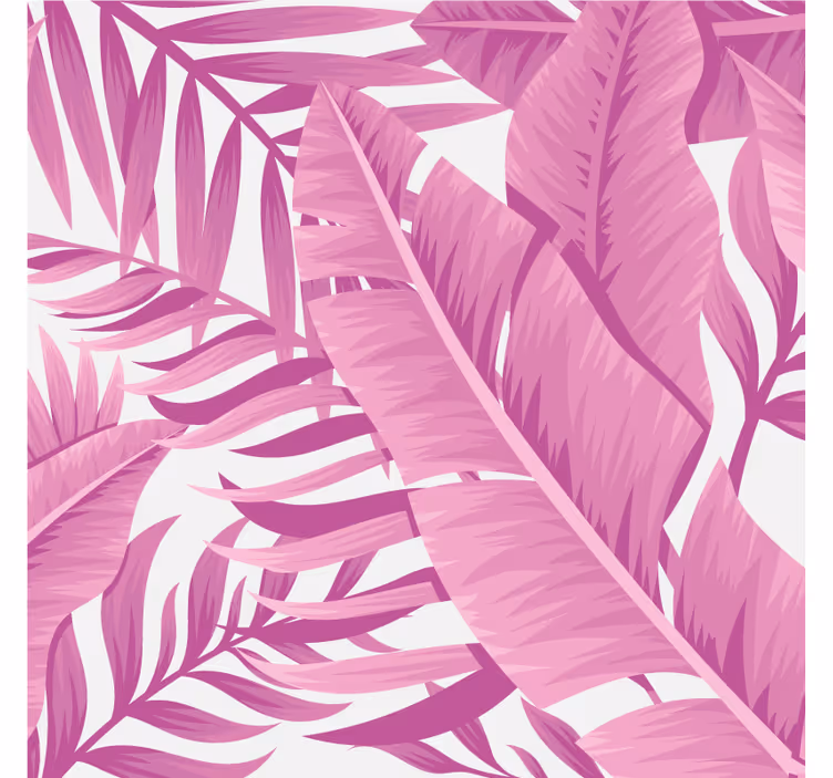 Store enrouleur salon feuilles de palmier roses tropicales - TenStickers