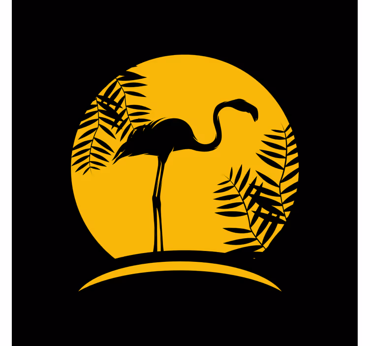 Store enrouleur salon flamant noir avec lune - TenStickers