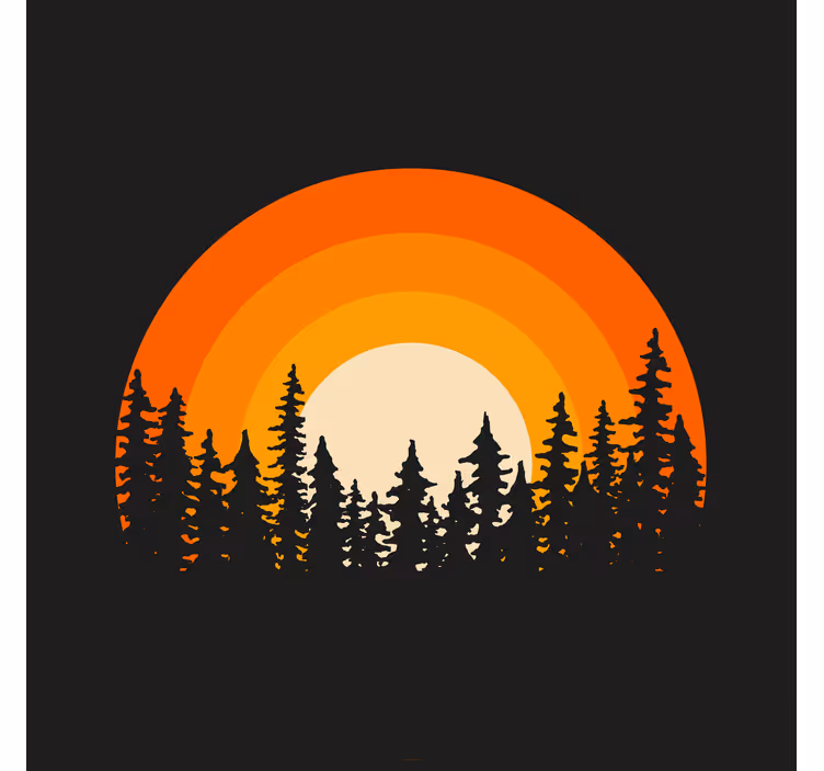 Store enrouleur salon lever de soleil en forêt sombre - TenStickers