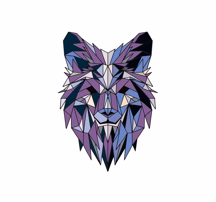 Store enrouleur salon loup géométrique - TenStickers