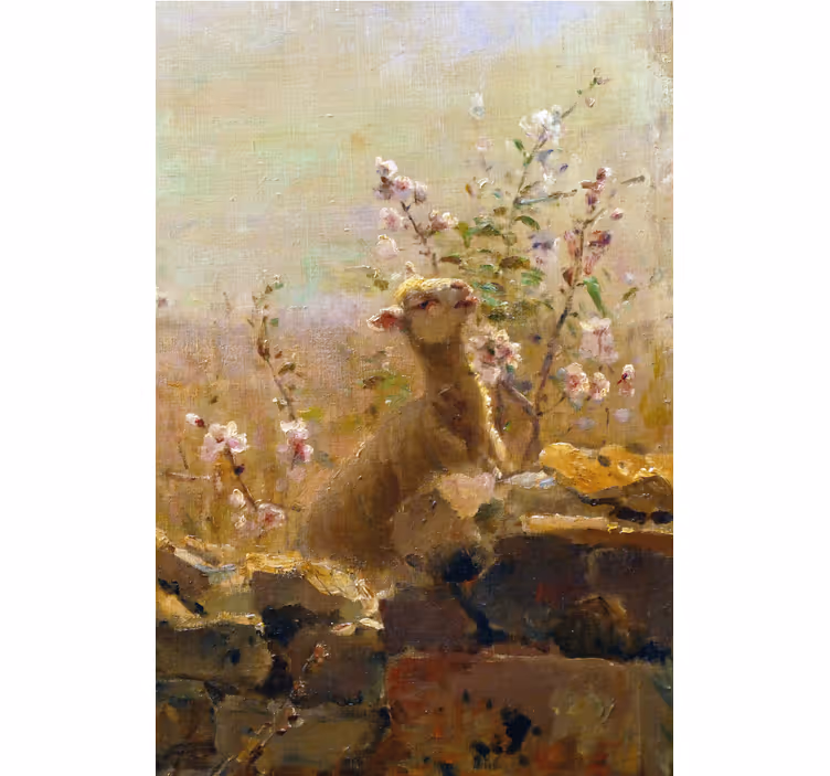 Store enrouleur salon tableau humoristique mouton - TenStickers