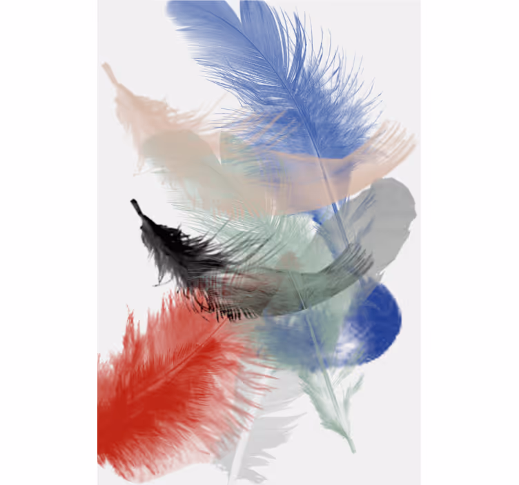 Store enrouleur salon design plumes abstraites colorées - TenStickers