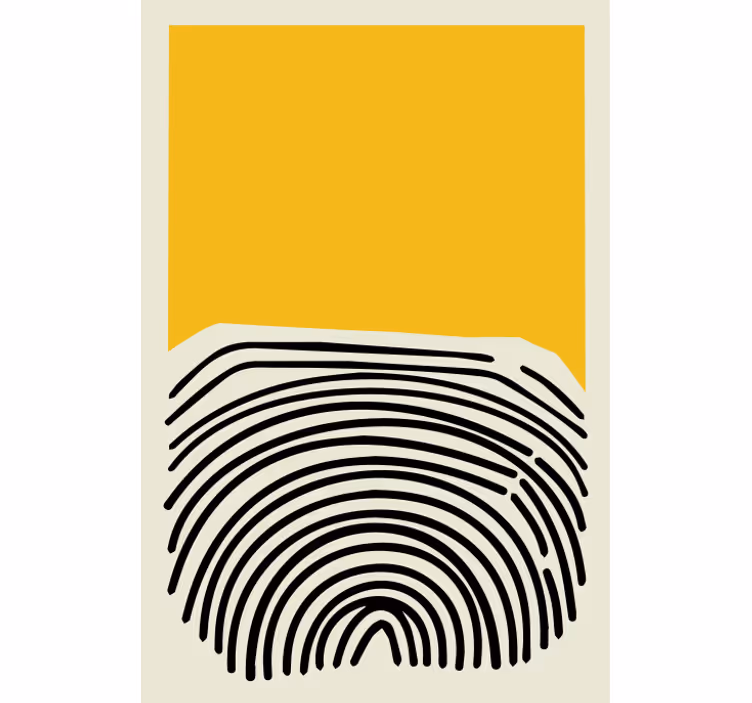 Store enrouleur salon tableau abstrait jaune noir - TenStickers