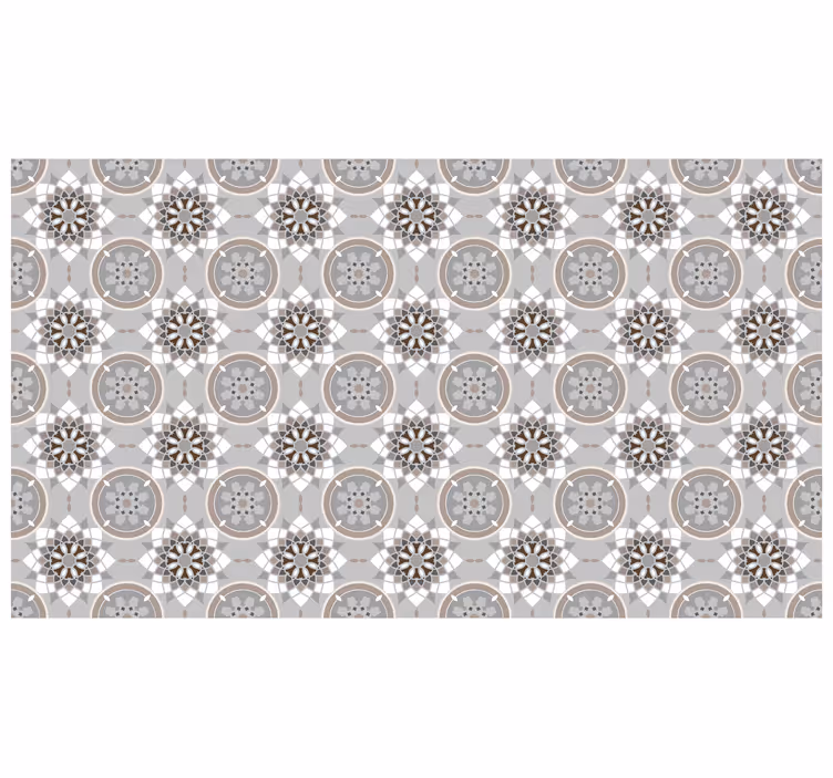 Store enrouleur gris carreau fleuri au sol - TenStickers