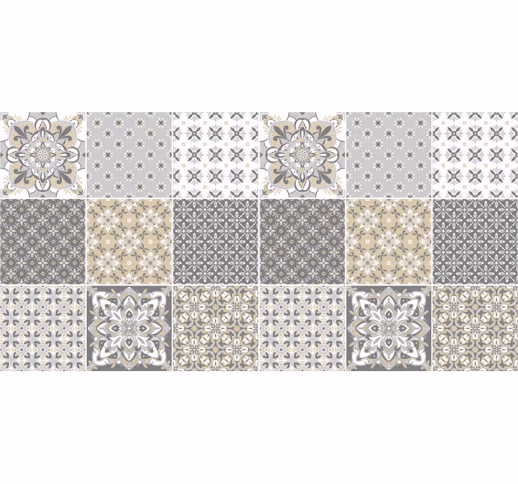 Store enrouleur beige effet carreaux style marocain - TenStickers