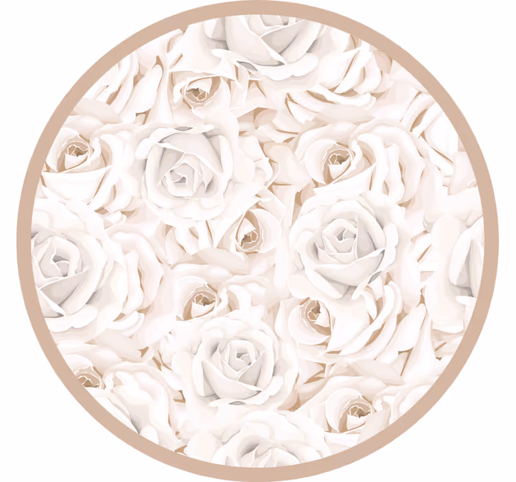 Store enrouleur beige roses blanches élégantes - TenStickers