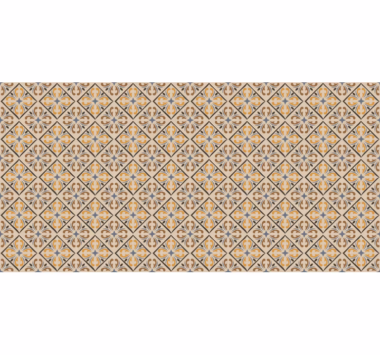 Store enrouleur beige motif baroque or et bleu - TenStickers