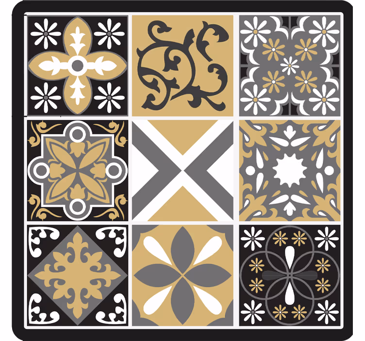 Store enrouleur chambre carreaux or et argent - TenStickers