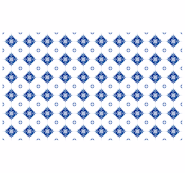 Store enrouleur chambre carrelage bleu vintage - TenStickers