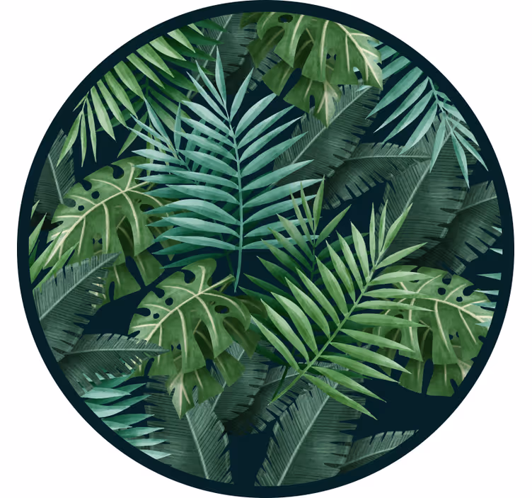 Store enrouleur chambre feuilles exotiques circulaires - TenStickers