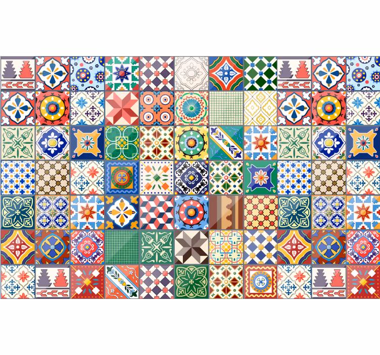 Store enrouleur chambre carreaux mexicains verts - TenStickers