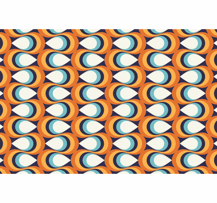 Store enrouleur chambre motif cercles pointus 70s - TenStickers