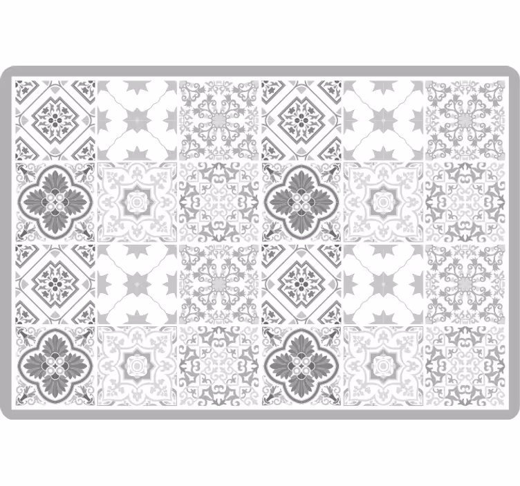 Store enrouleur chambre motif carreaux gris marocains - TenStickers