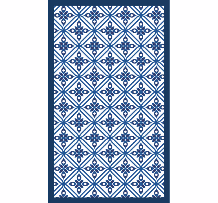 Store enrouleur chambre motif japonais bleu et blanc - TenStickers