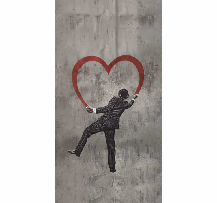 Store enrouleur gris graffiti cœur banksy - TenStickers