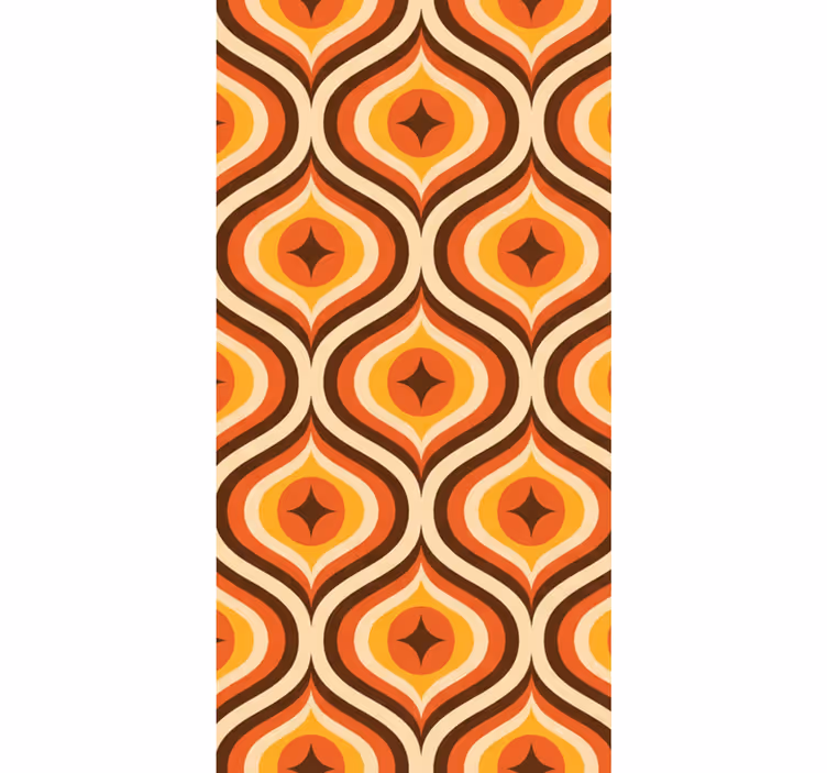Store enrouleur vintage motif orange des années 70 - TenStickers
