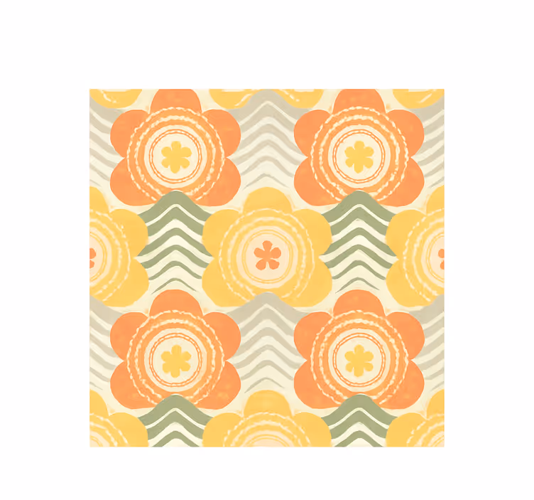 Store enrouleur vintage motif rétro fleuri années 70 - TenStickers