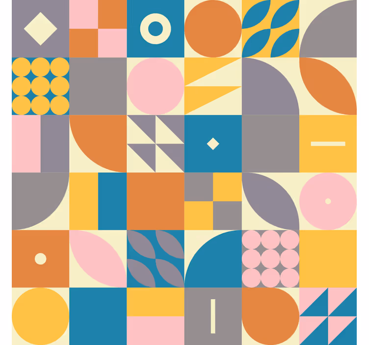 Store enrouleur vintage géométrique rétro - TenStickers