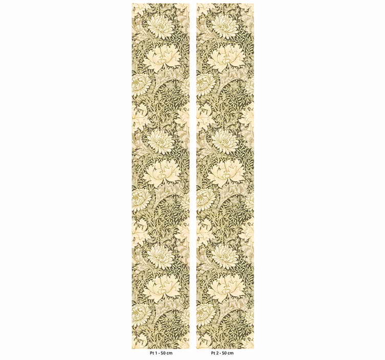 Store enrouleur vintage chrysanthème art nouveau - TenStickers