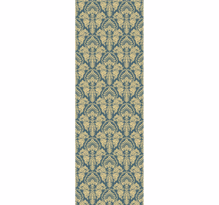 Store enrouleur vintage motif classique turquoise et jaune - TenStickers