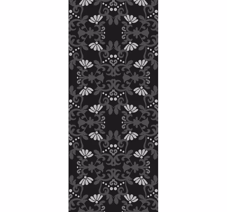 Store enrouleur vintage style damassé classique noir - TenStickers