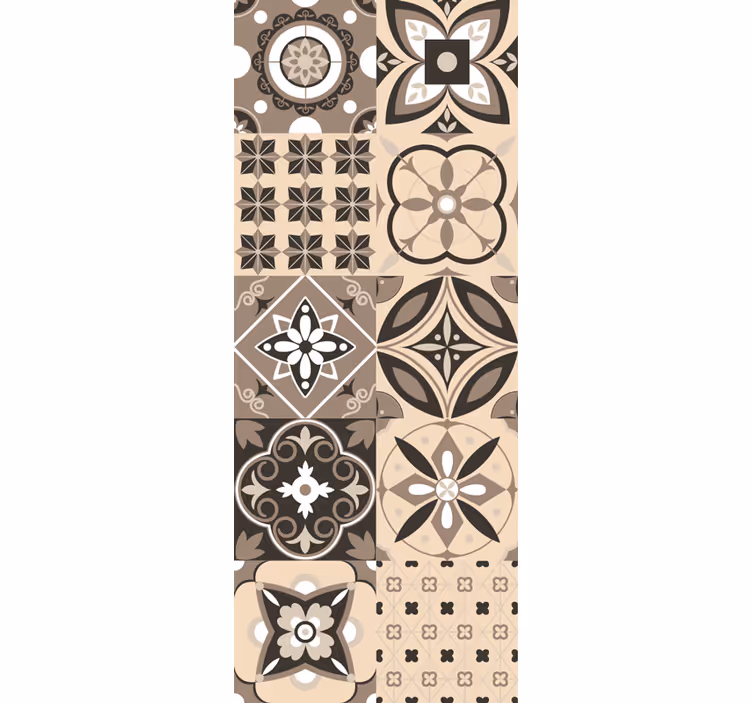 Store enrouleur vintage carreaux bruns classiques - TenStickers