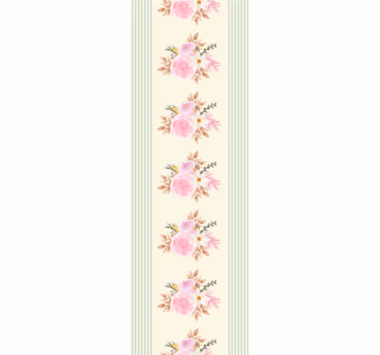 Store enrouleur vintage motif floral rayé provincial - TenStickers