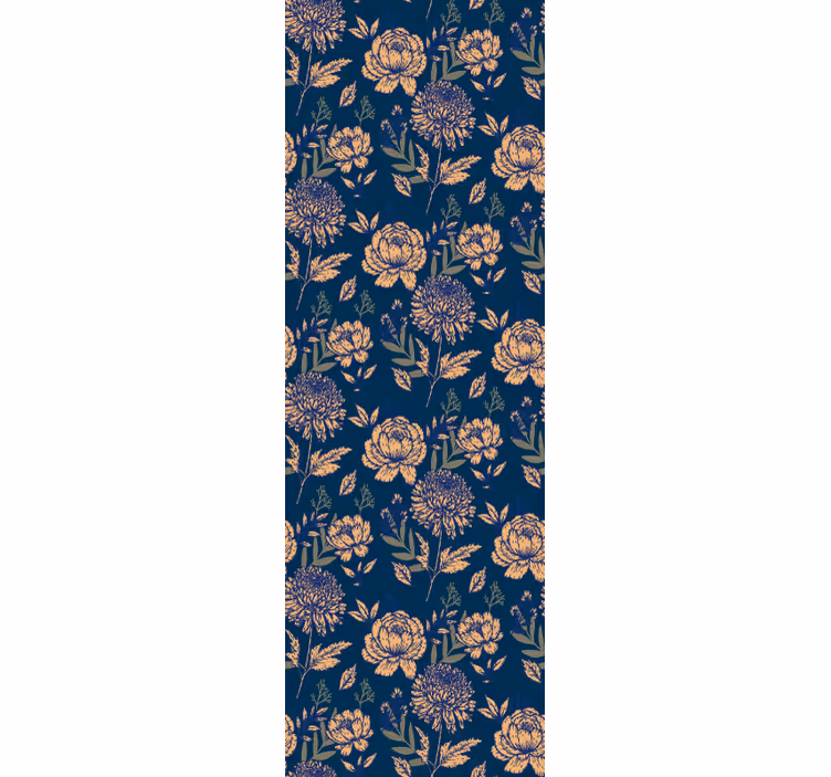 Store enrouleur vintage motif bleu et jaune provençal - TenStickers
