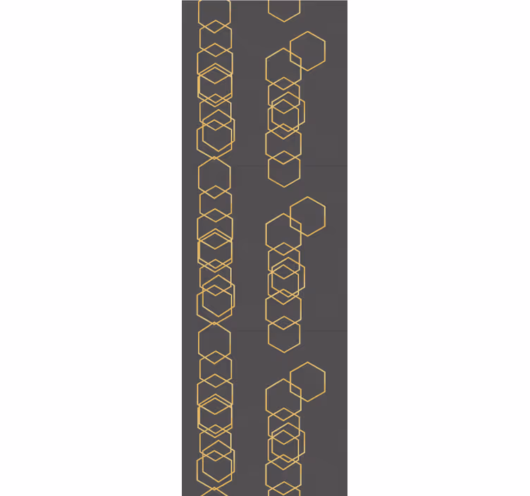 Store enrouleur vintage texture grise hexagones dorés - TenStickers