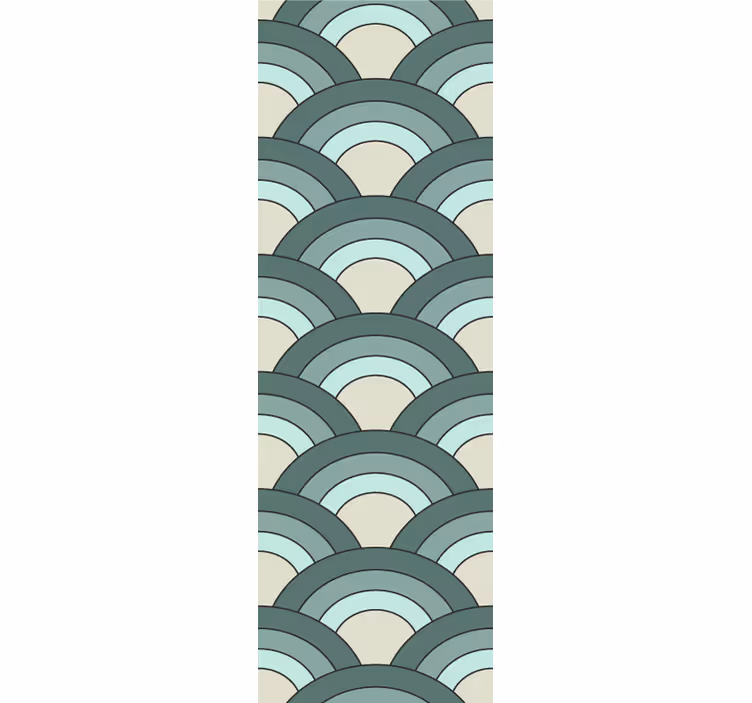 Store enrouleur vintage motif écailles bleues - TenStickers