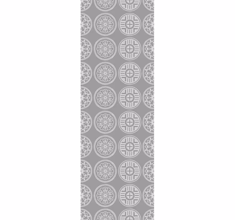 Store enrouleur vintage motifs coréens gris - TenStickers