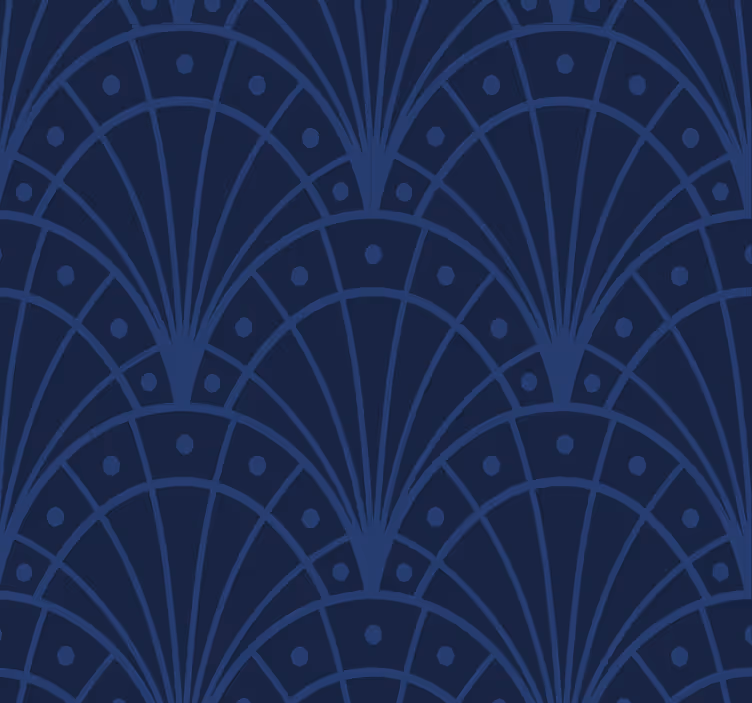 Store enrouleur vintage bleu marine art déco - TenStickers